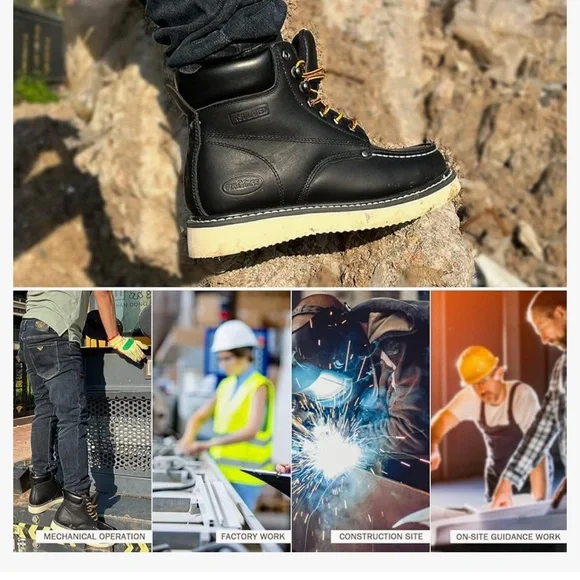 Stylish Black Men's Boots with Orange Laces - Picture 5 of 7